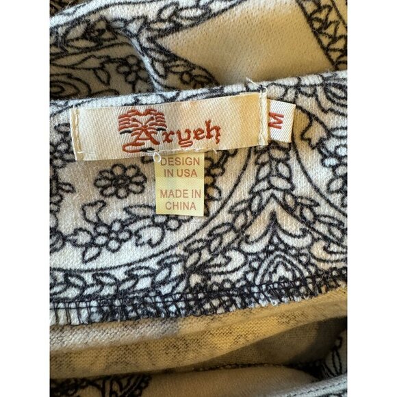 Aryeh Anthropologie Dress Women Medium Ivory‎ Geometric Print Knit Fit And Flare - Picture 9 of 9